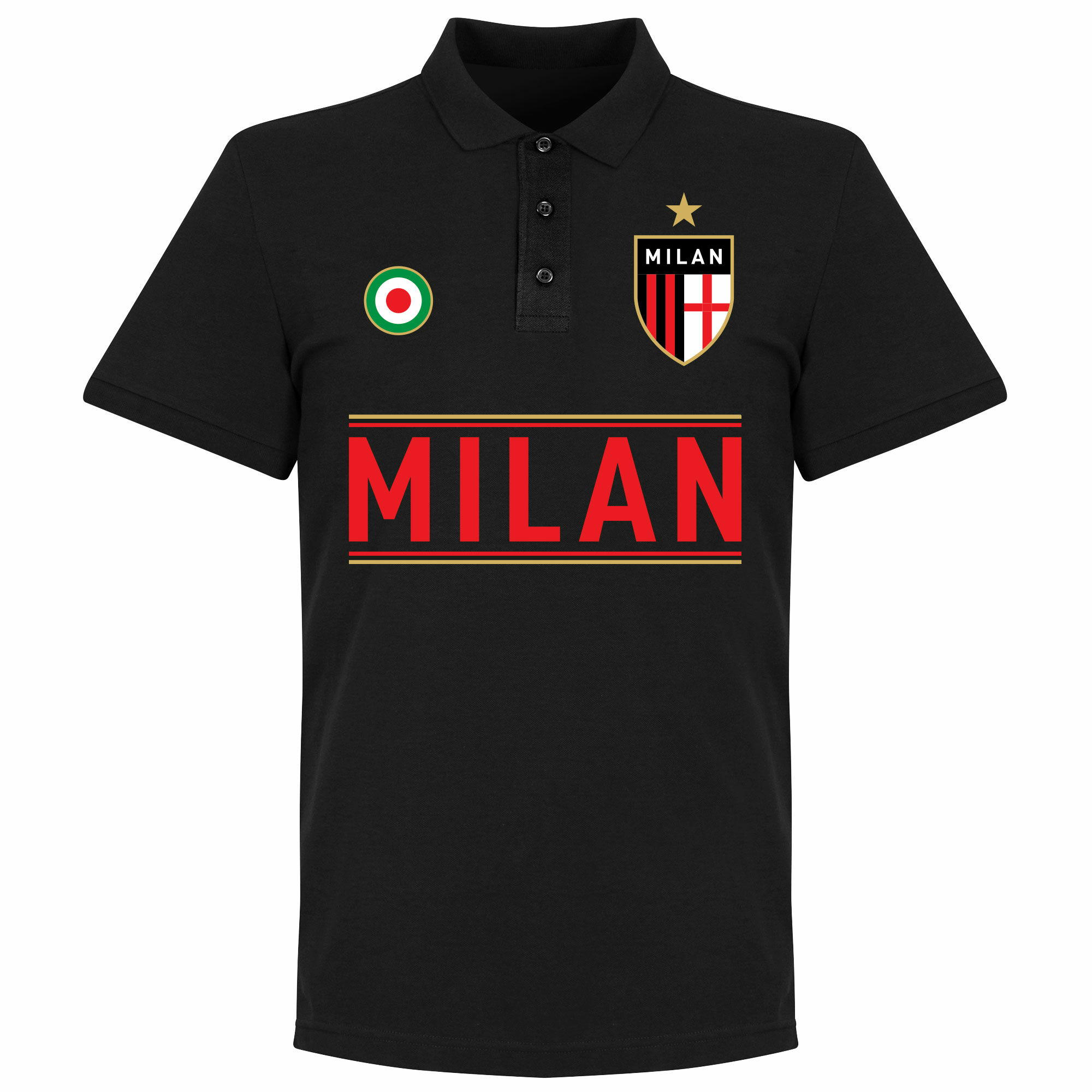 AC Milán - Tričko s límečkem - černé