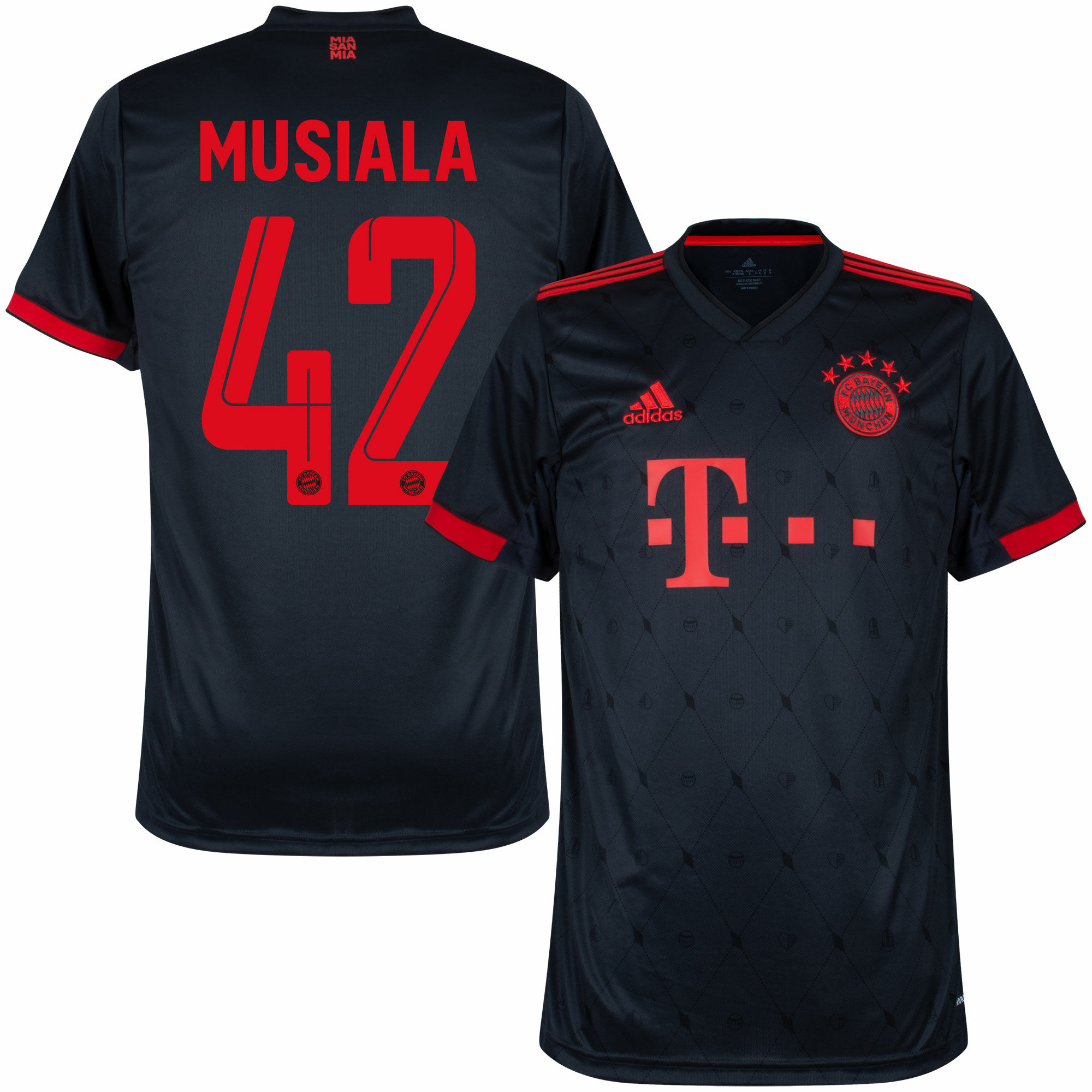 Bayern München - Dres fotbalový - oficiální potisk, černý, číslo 42, sezóna 2022/23, Jamal Musiala, třetí sada
