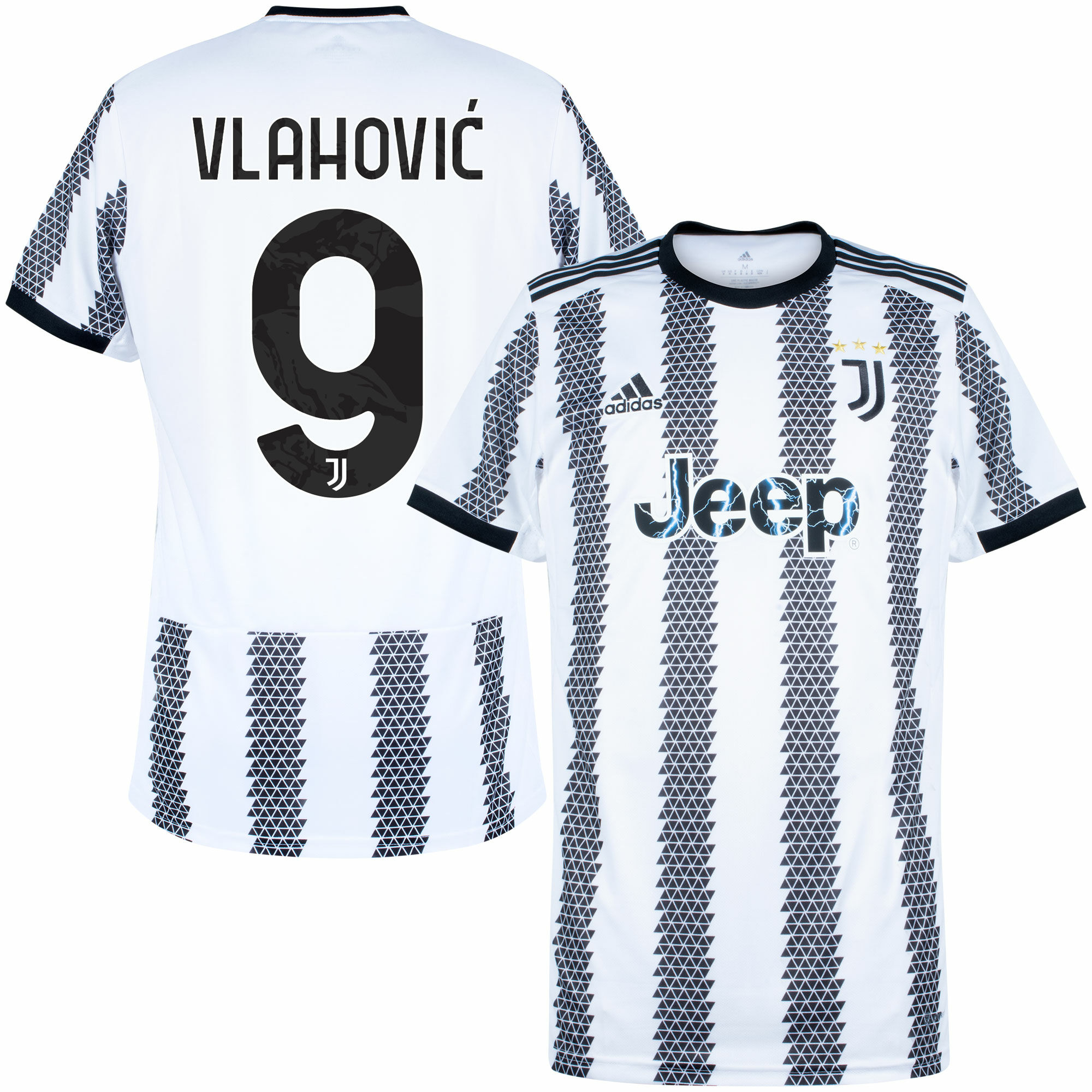 Juventus FC - Dres fotbalový - oficiální potisk, černý, Dušan Vlahović, domácí, sezóna 2022/23, číslo 9