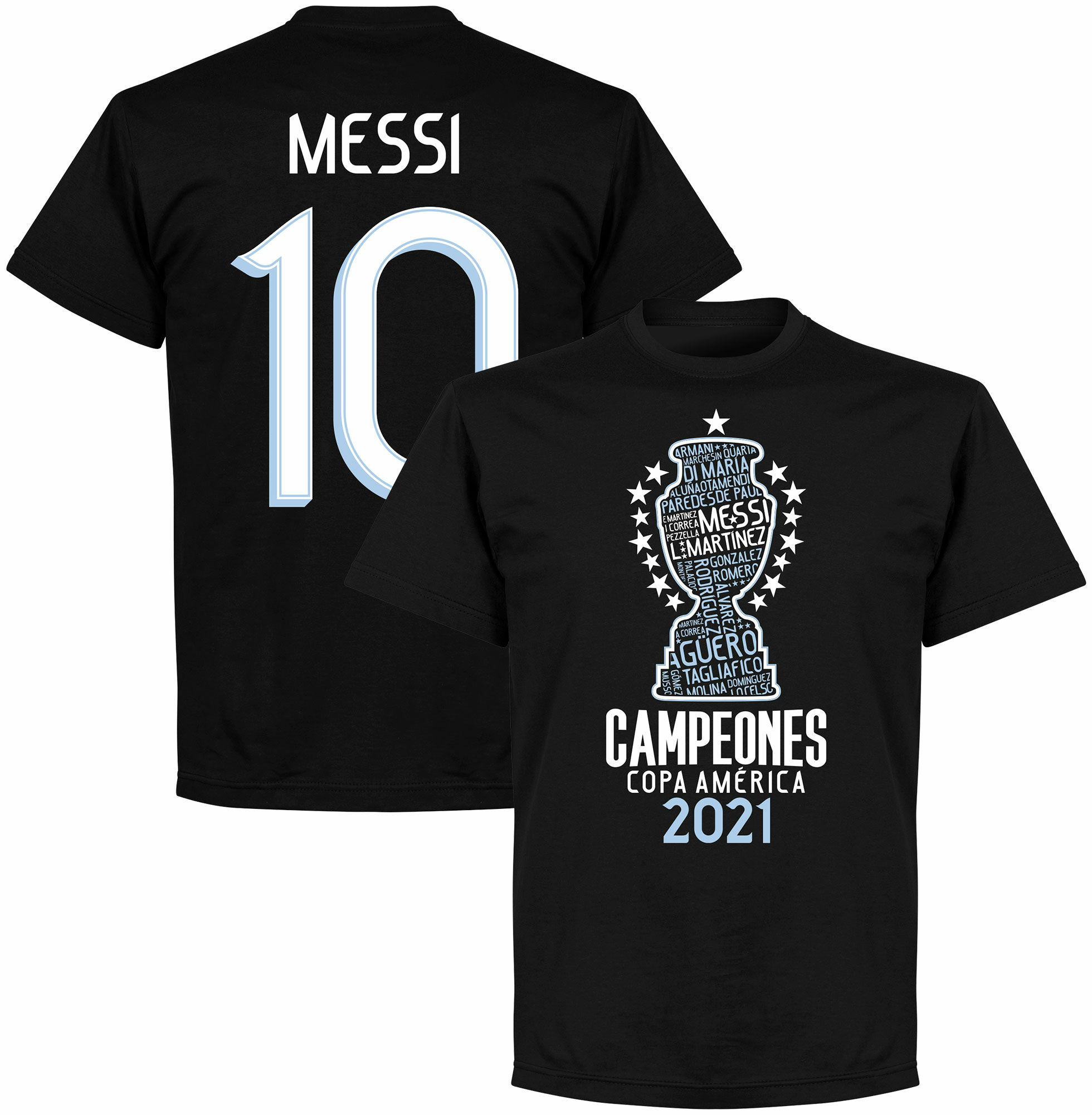Argentina - Tričko "America Champions" - 2020, číslo 10, Lionel Messi, černé