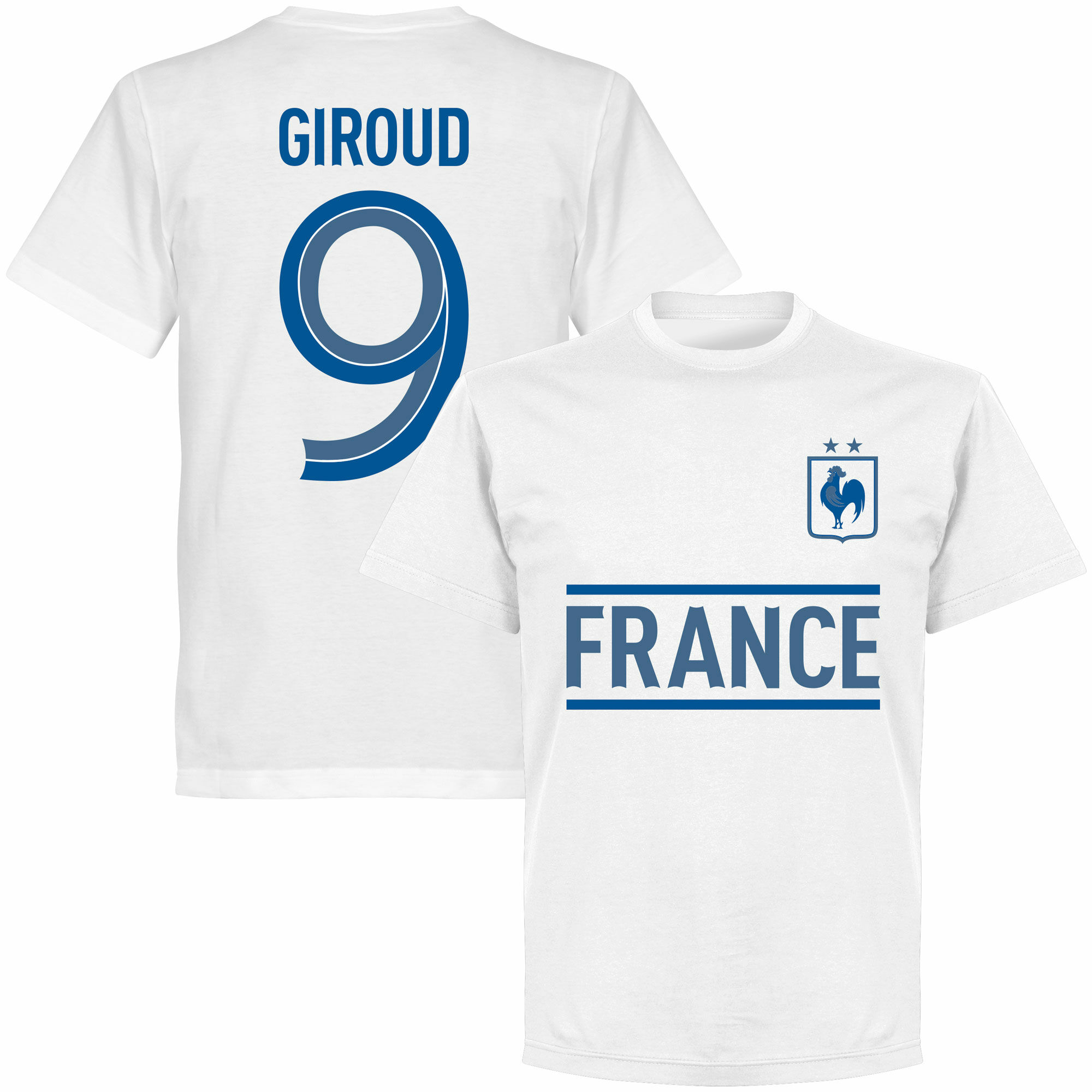 Francie - Tričko - Olivier Giroud, bílé, číslo 9