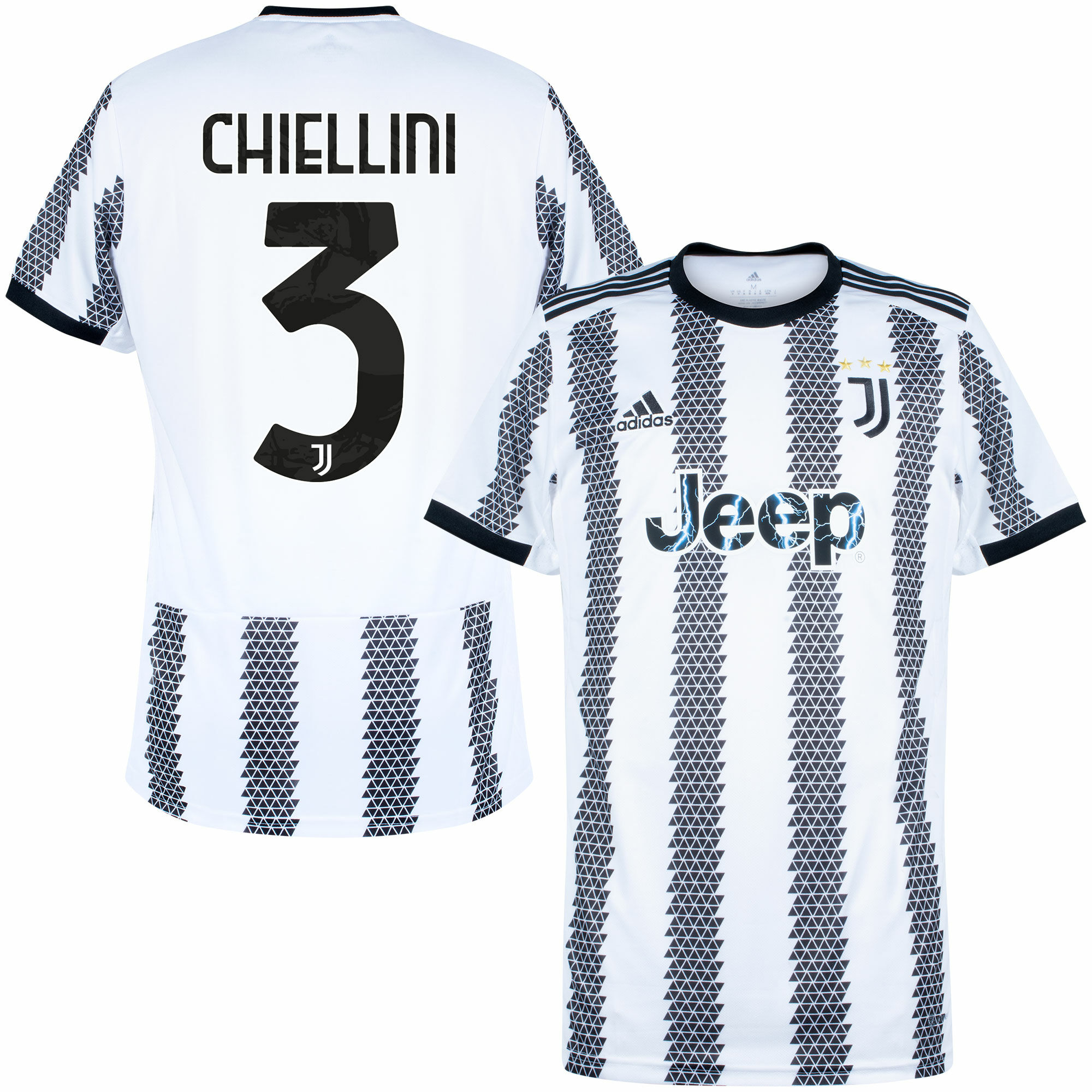 Juventus FC - Dres fotbalový - černobílý, oficiální potisk, Giorgio Chiellini, číslo 3, domácí, sezóna 2022/23