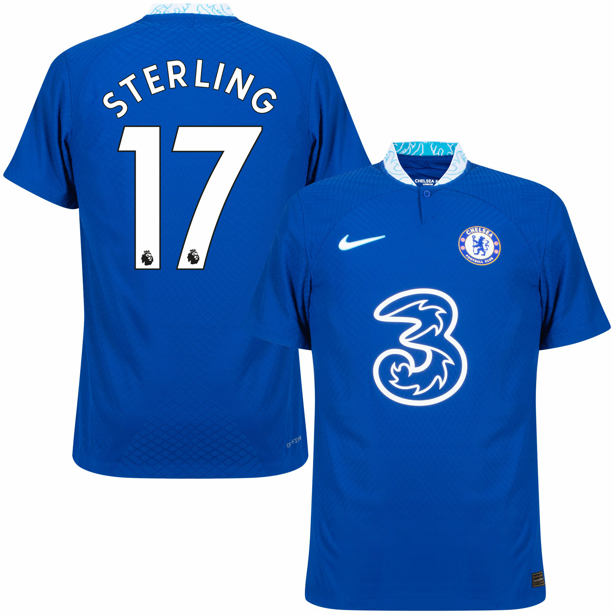 Chelsea - Dres fotbalový "Match" - číslo 17, Raheem Sterling, Premier League, domácí, sezóna 2022/23, Dri-FIT ADV, modrý