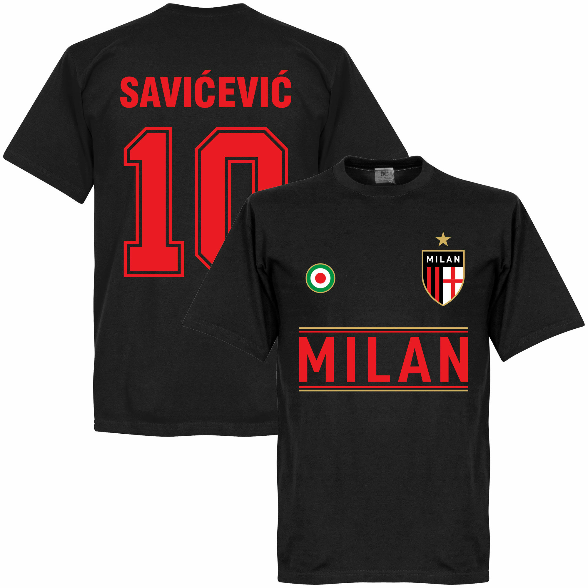 AC Milán - Tričko - Dejan Savićević, číslo 10, černé