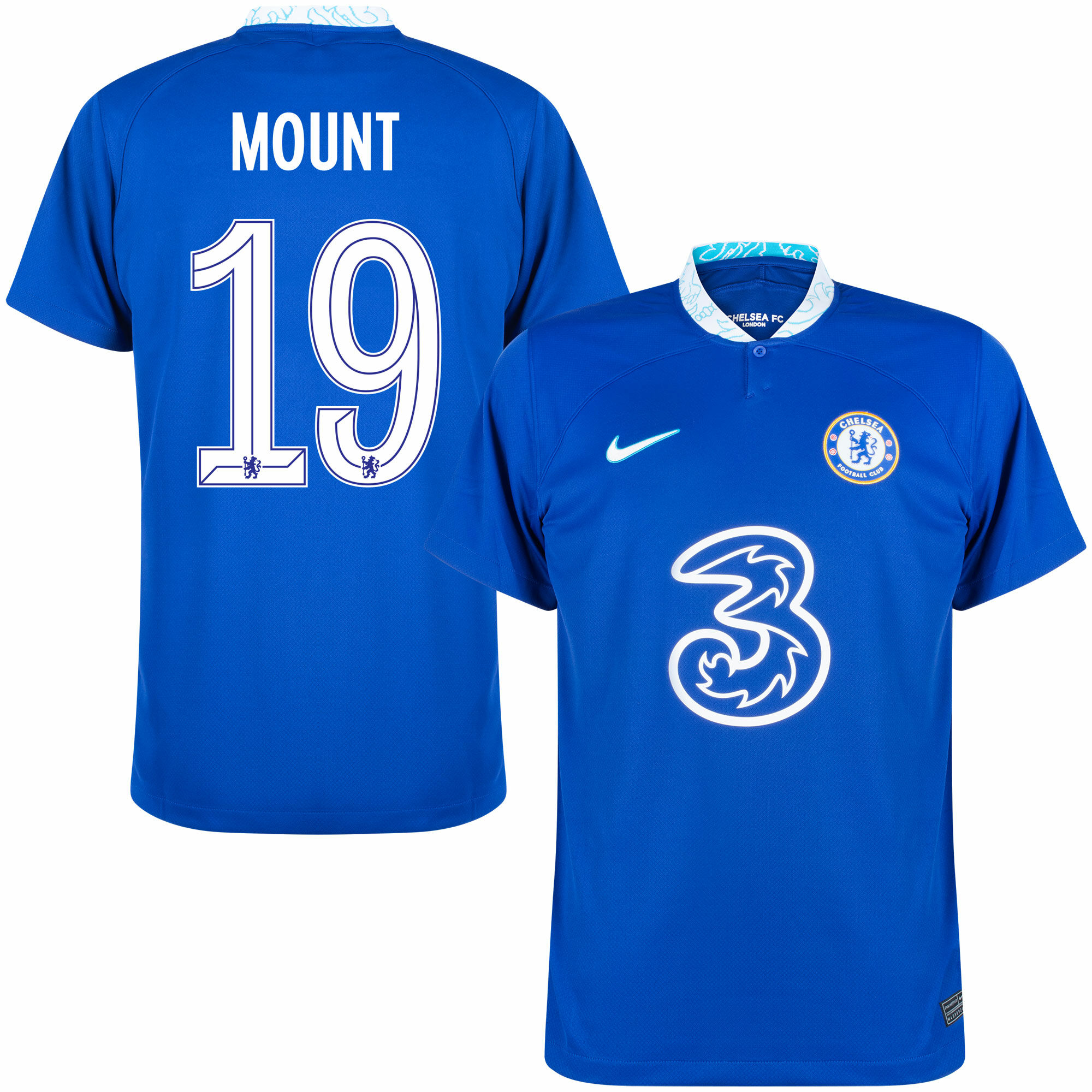 Chelsea - Dres fotbalový - Mason Mount, číslo 19, oficiální potisk, domácí, sezóna 2022/23, modrý