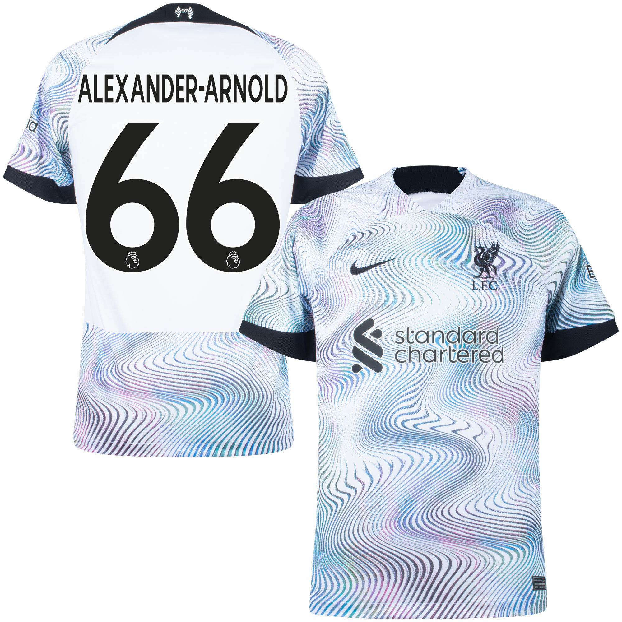 Liverpool - Dres fotbalový - Alexander Arnold, číslo 66, Premier League, bílý, sezóna 2022/23, venkovní