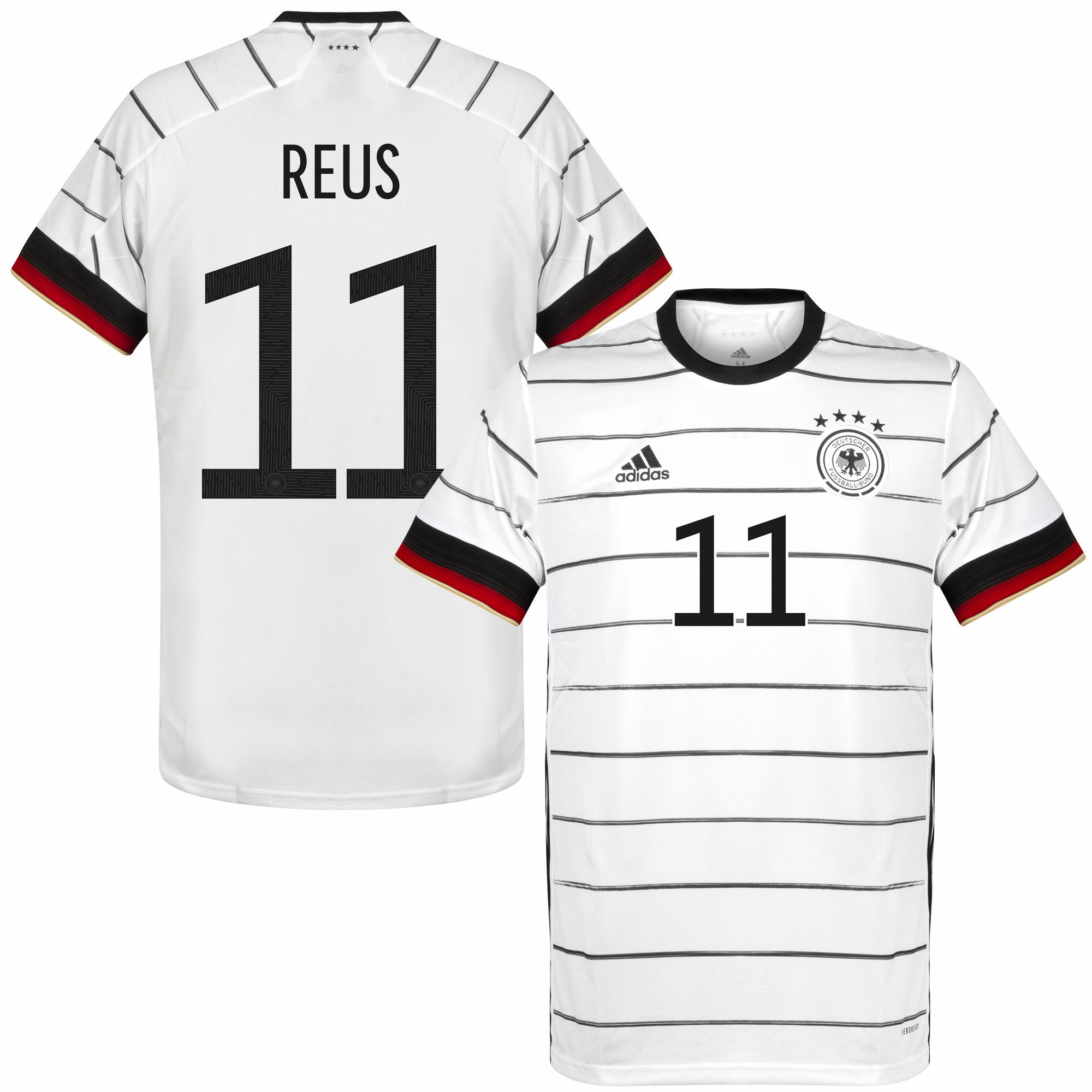Německo - Dres fotbalový - bílý, sezóna 2020/21, domácí, číslo 11, Marco Reus