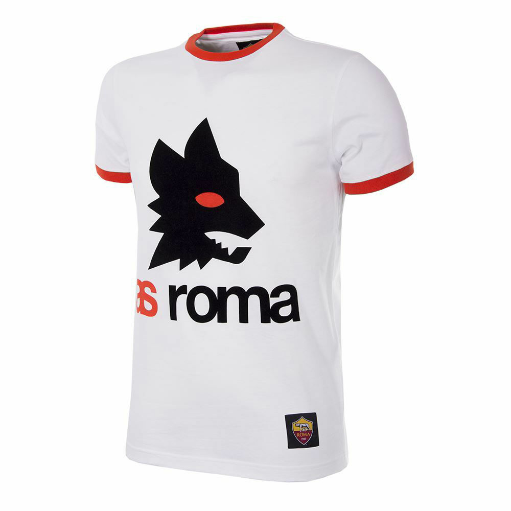 AS Řím - Tričko "Logo" - retrostyl, bílé