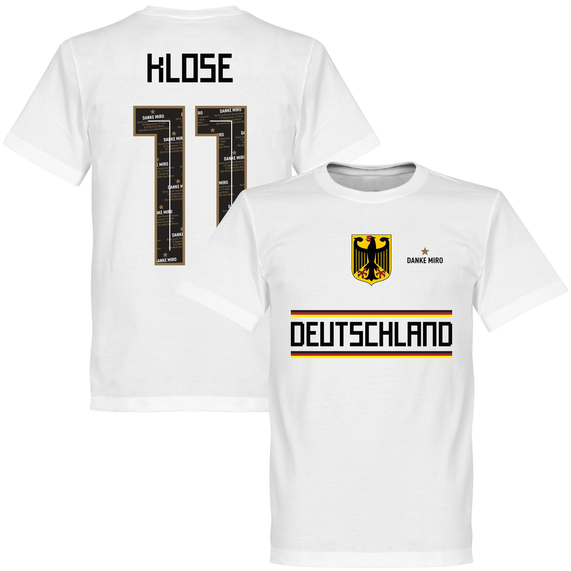 Německo - Tričko "Danke Miro" - bílé, Miroslav Klose