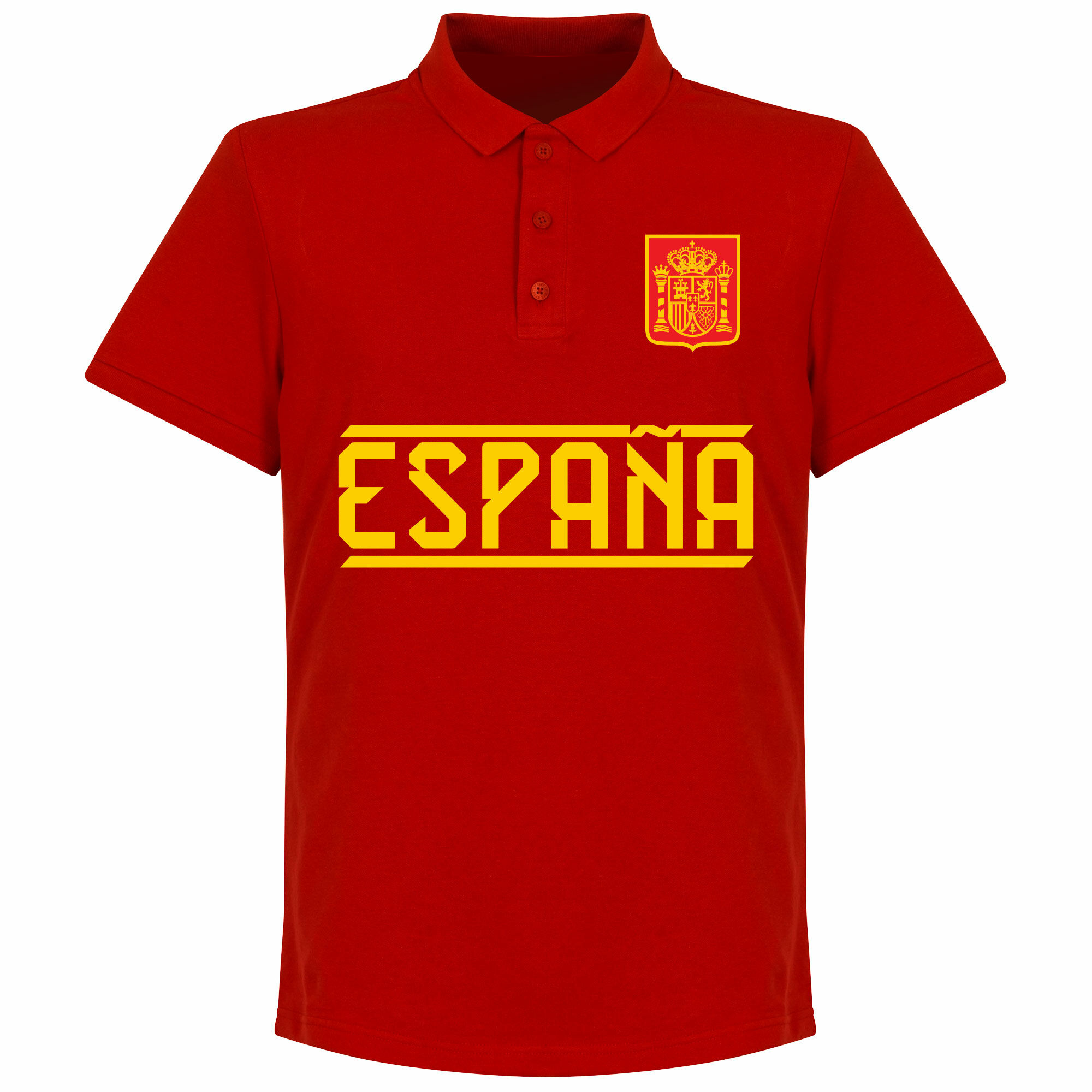 Španělsko - Tričko s límečkem - červené