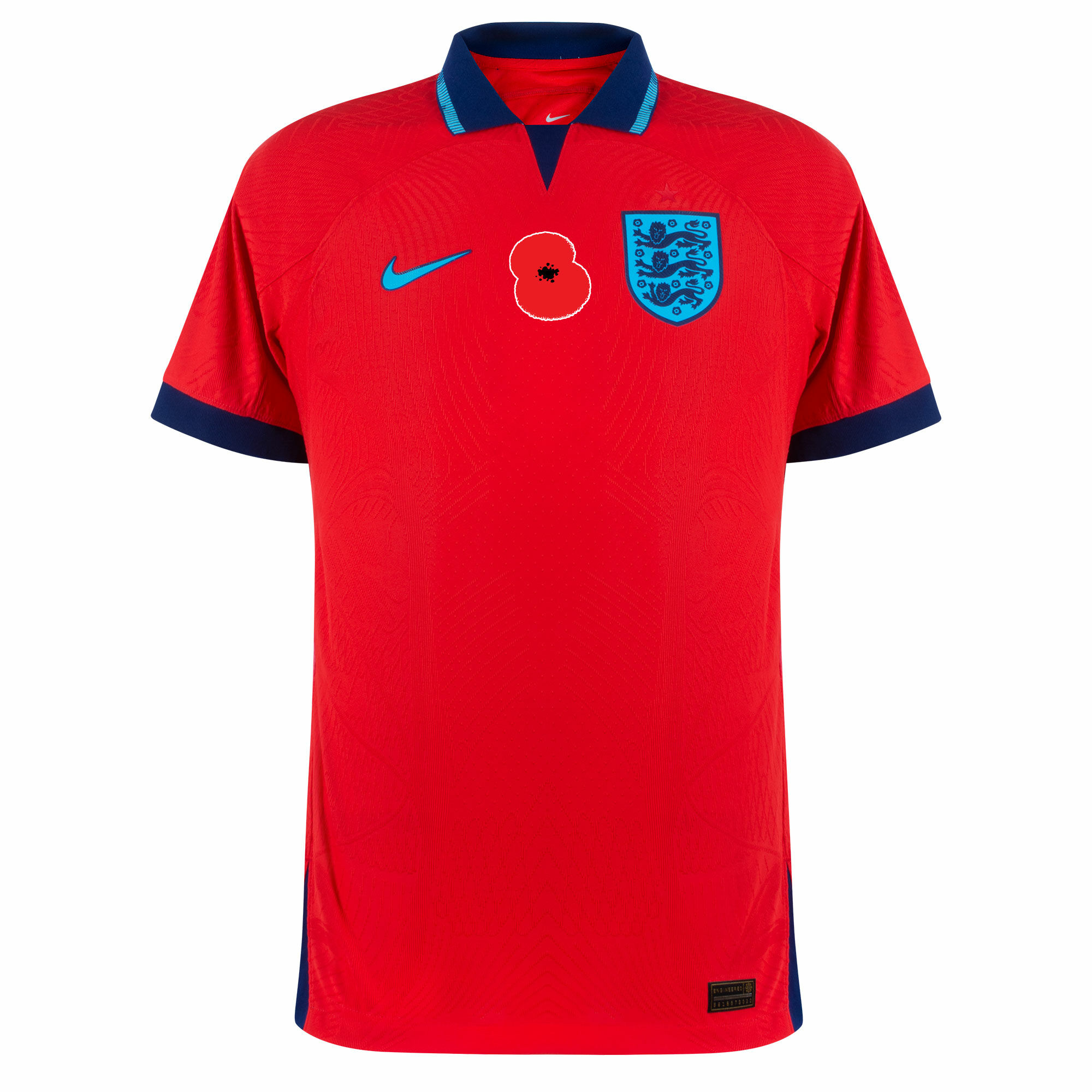 Anglie - Dres fotbalový "Match" - logo British Legion Poppy, červený, sezóna 2022/23, Dri-FIT ADV, venkovní
