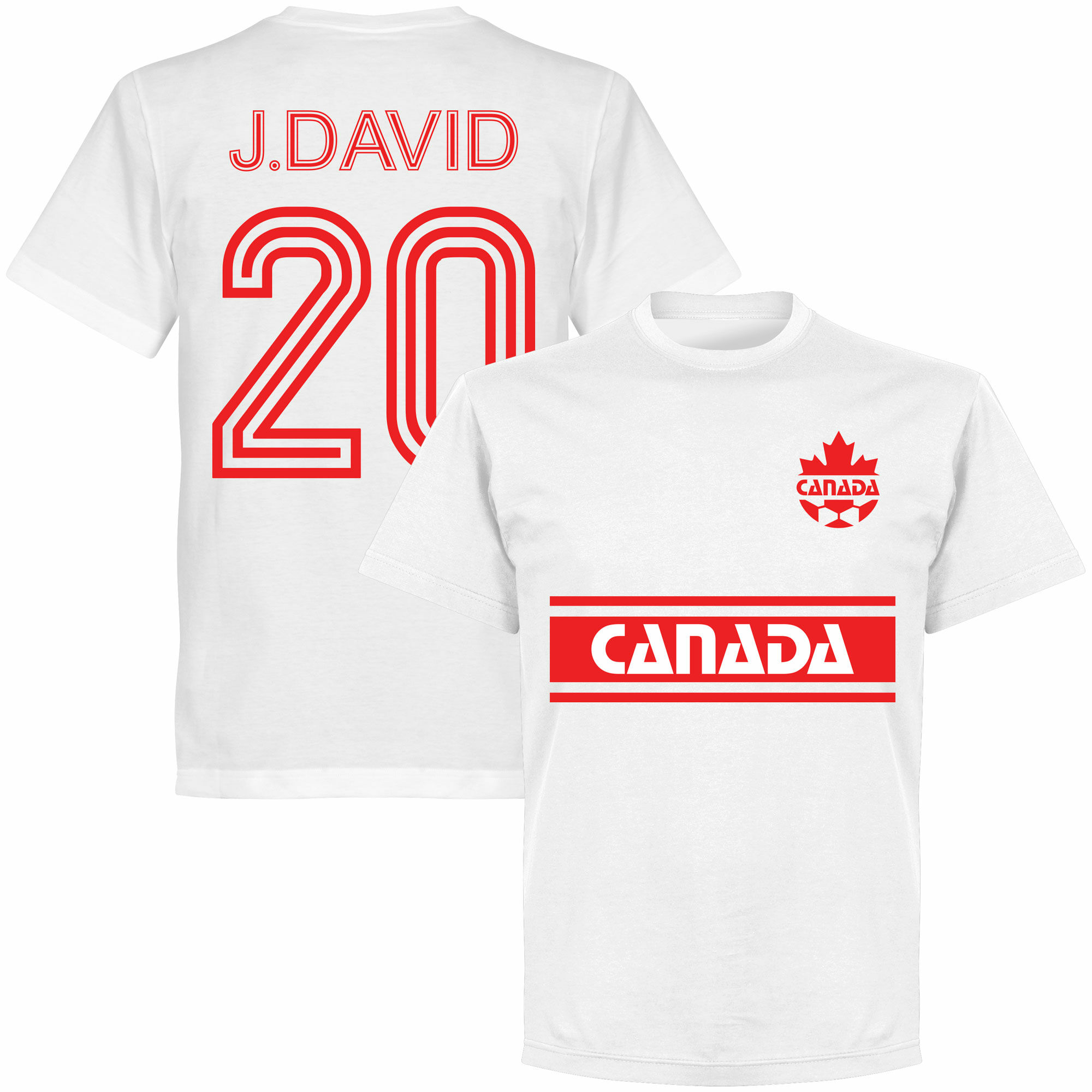 Kanada - Tričko - bílé, číslo 20, Jonathan David, retrostyl