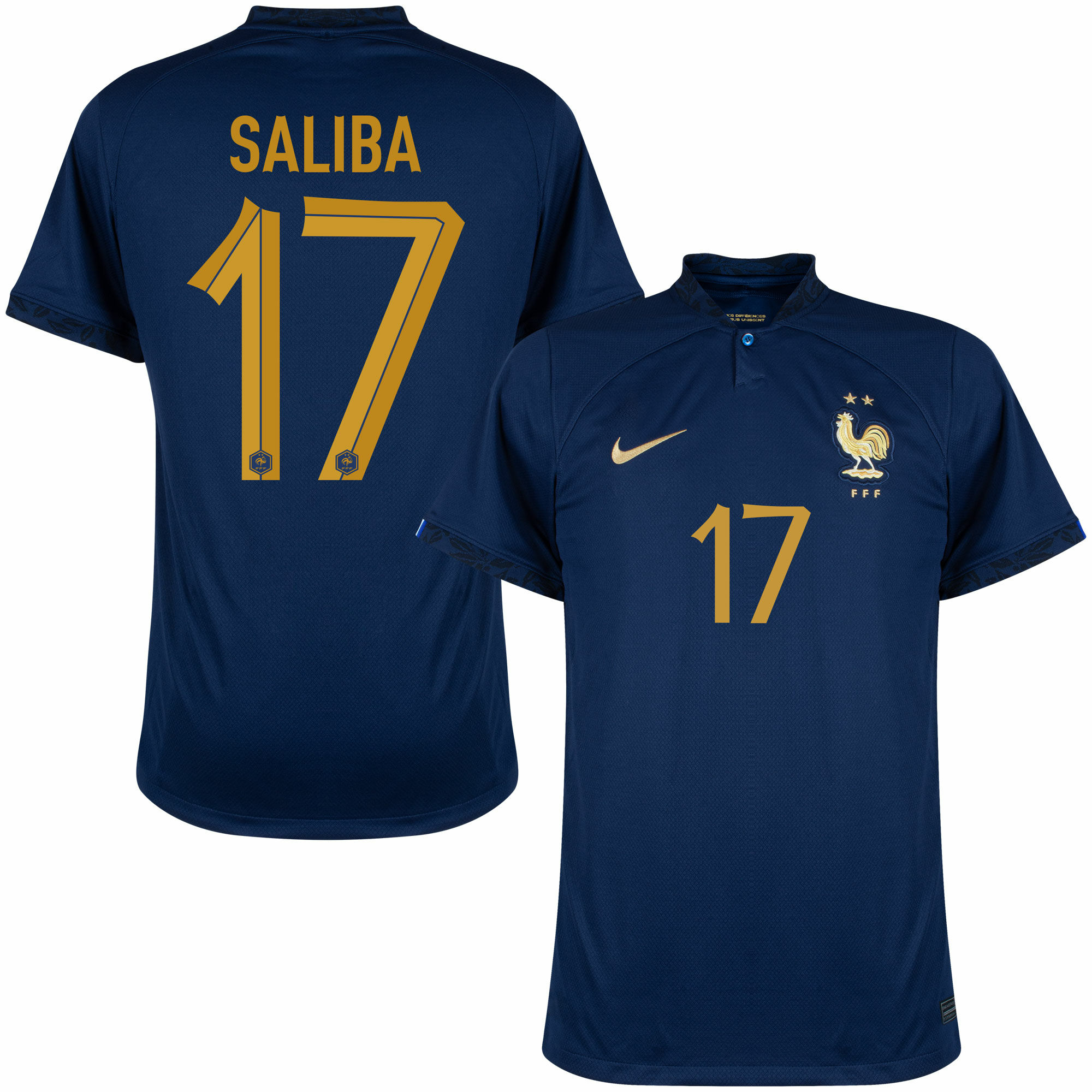 Francie - Dres fotbalový - číslo 17, oficiální potisk, William Saliba, domácí, sezóna 2022/23, modrý