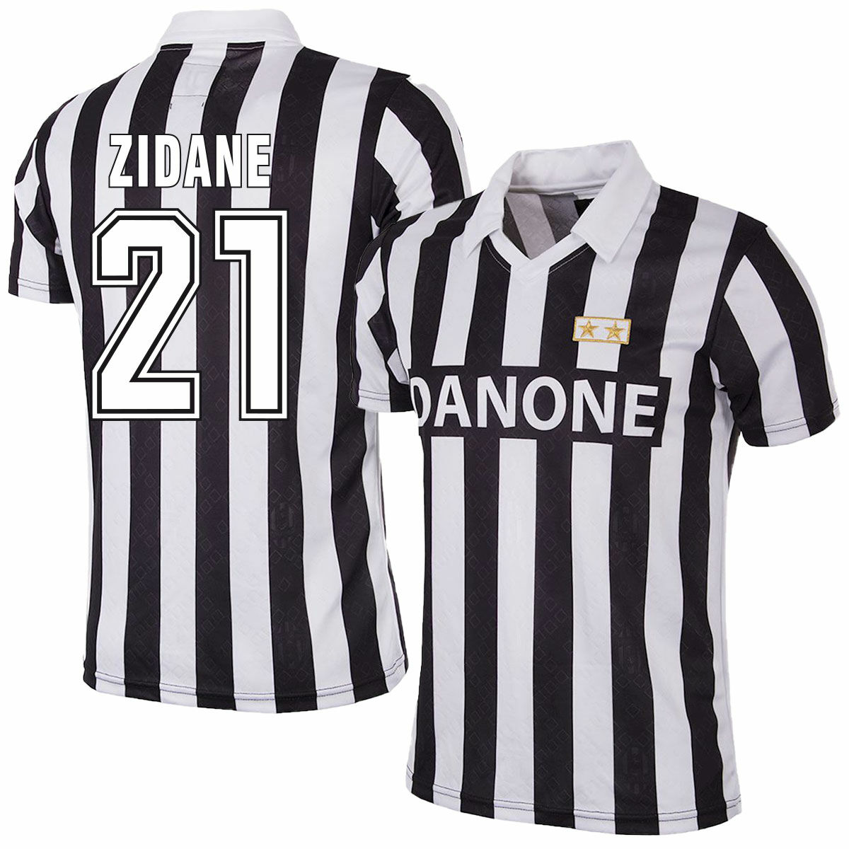 Juventus FC - Dres fotbalový - Zinédine Zidane, černobílý, číslo 21, domácí, sezóna 92/93, retrostyl