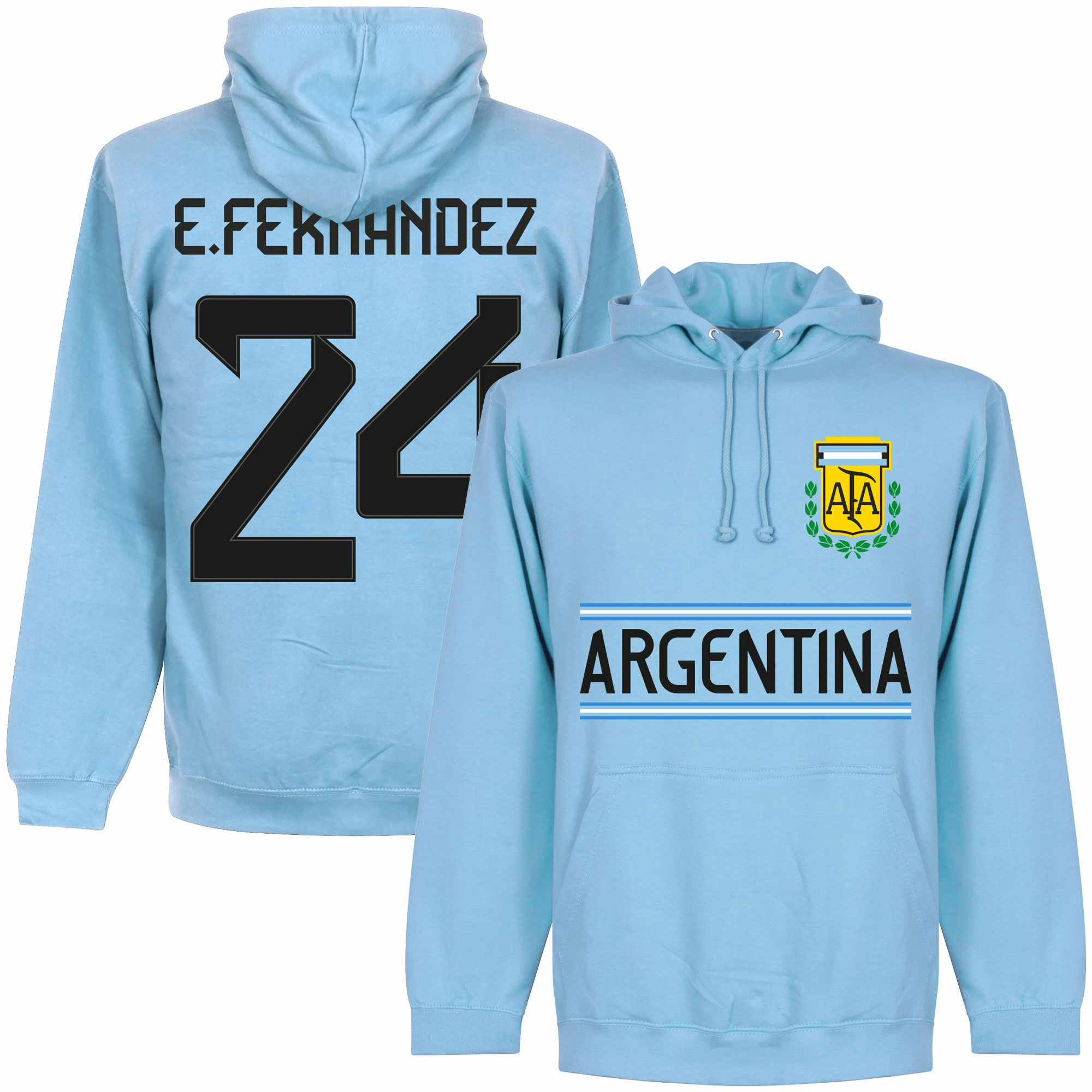 Argentina - Mikina s kapucí - modrá, Enzo Fernández, číslo 24