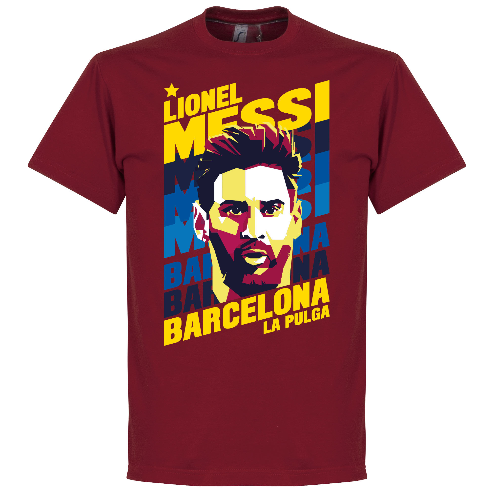 Barcelona - Tričko "Portrait" dětské - červené, Lionel Messi