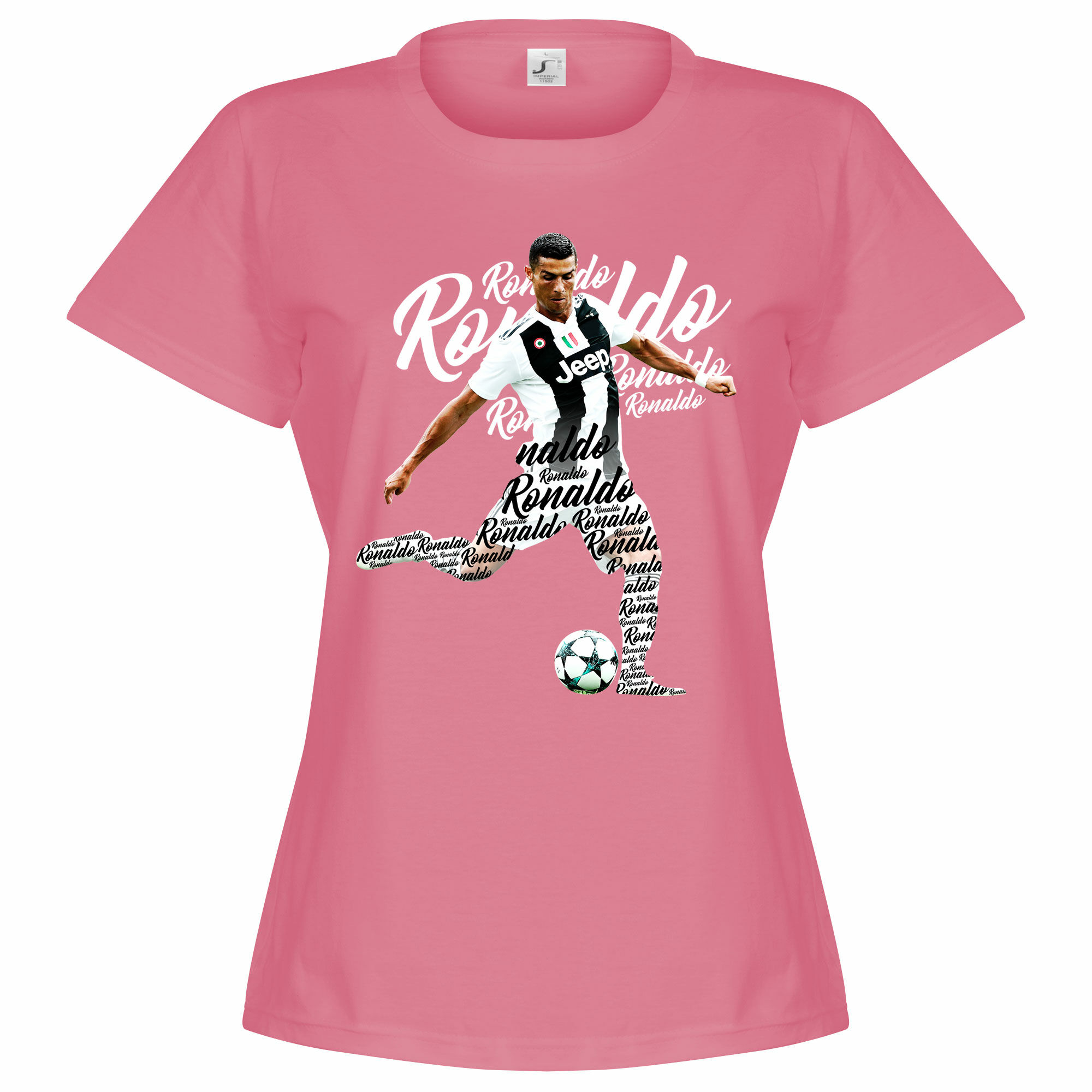 Juventus FC - Tričko "Script" dámské - růžové, Ronaldo