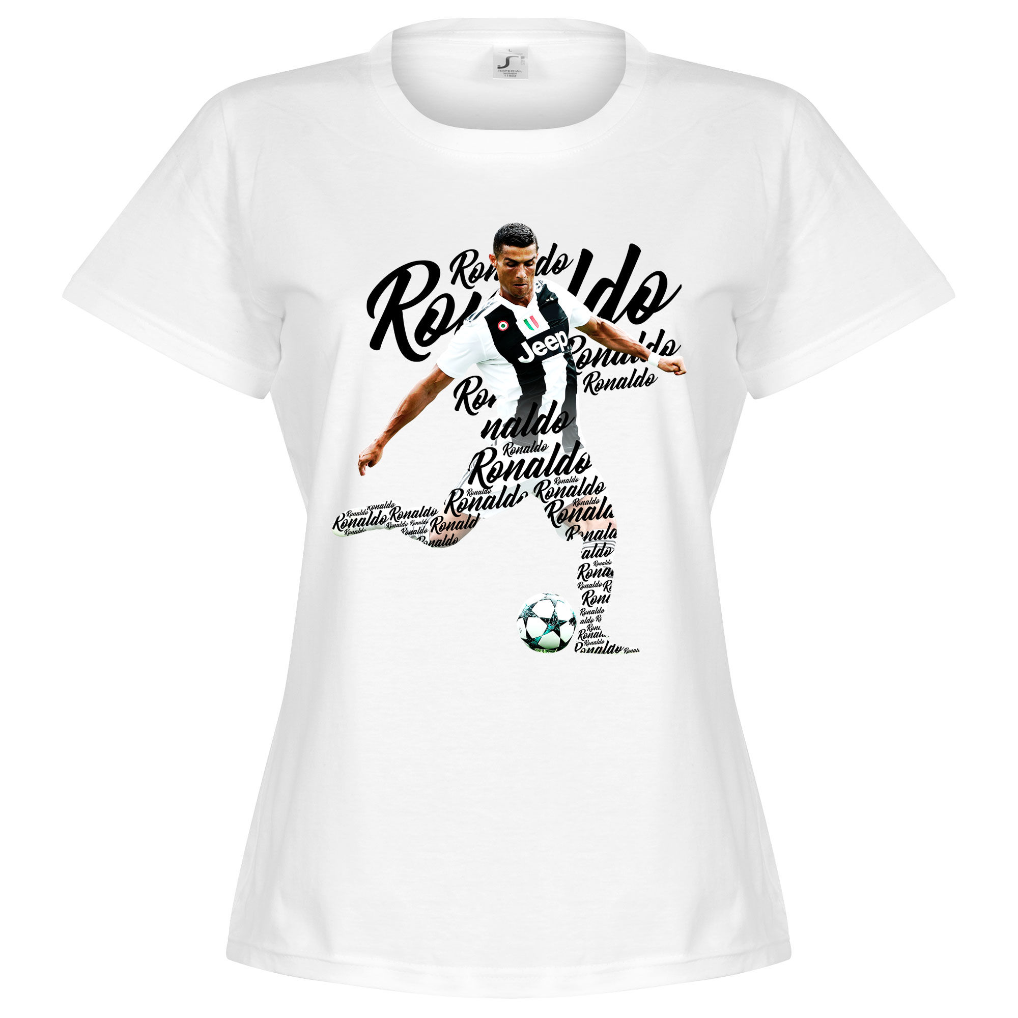 Juventus FC - Tričko "Script" dámské - bílé, Ronaldo