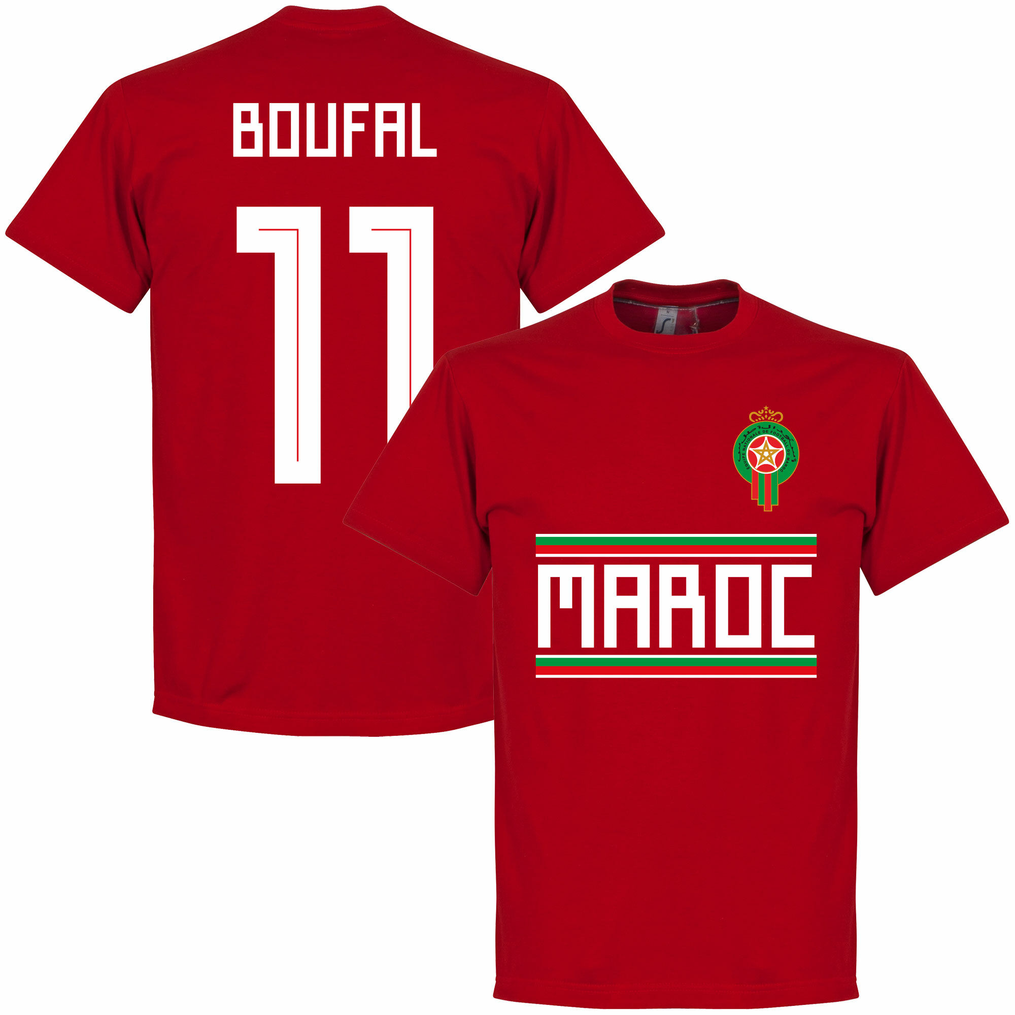 Maroko - Tričko - červené, Sofiane Boufal, číslo 11