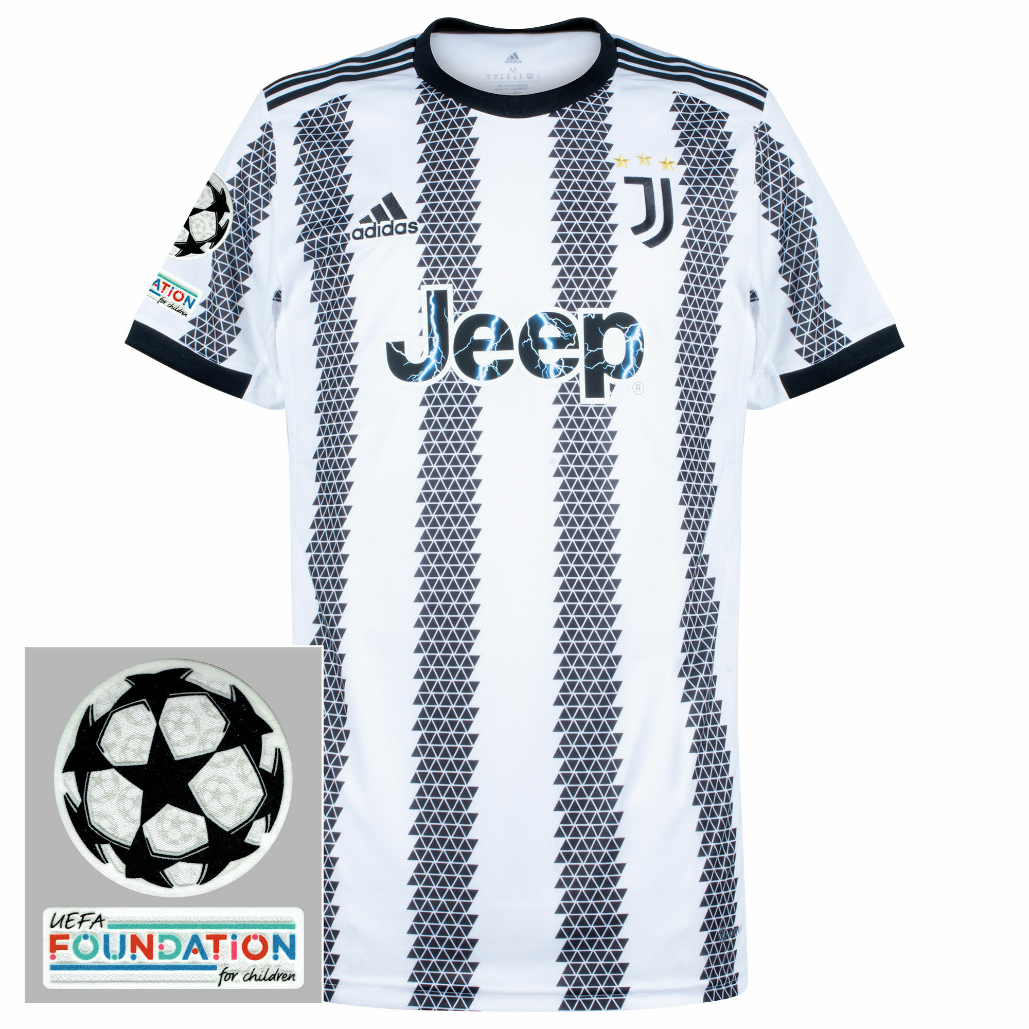Juventus FC - Dres fotbalový - loga UCL a UEFA Foundation, černý, domácí, sezóna 2022/23