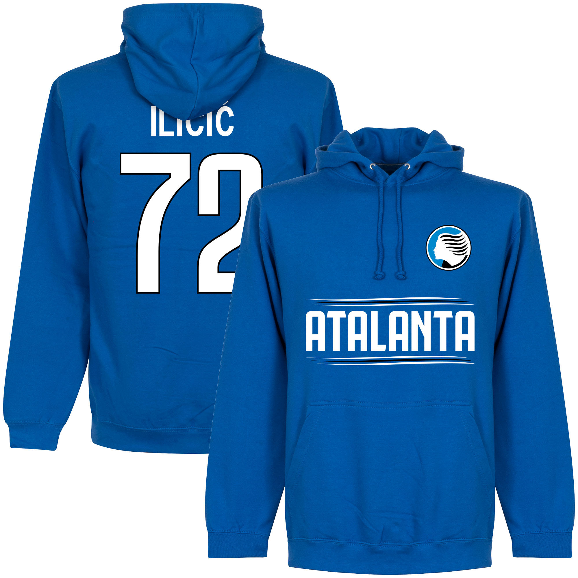 Atalanta BC - Mikina s kapucí - číslo 72, Josip Iličić, modrá