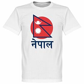 Nepal Flag Tee 2 - White