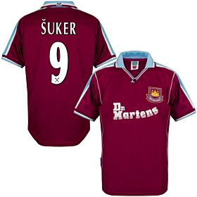 2000 West Ham Utd Home Retro Shirt + Suker 9 (Retro Flex Printing)