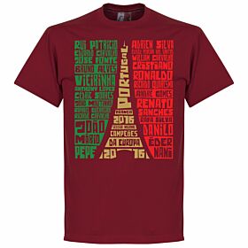 Portugal 2016 Champions Squad Graphic Tee - Deep Red