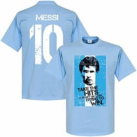 Messi 10 Argentina Flag Tee - Sky