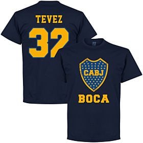 Boca Tevez 32 CABJ Crest Tee - Navy