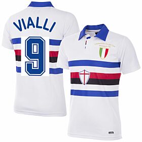 91-92 Sampdoria Away Retro Shirt + Vialli 9 (Retro Flex Printing)