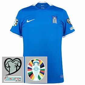 23-24 Greece Away Shirt + Euro 2024 Qualifying Patch Set