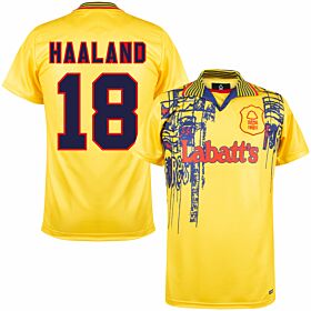95-97 Nottingham Forest Away Retro Shirt + Haaland 18 (Retro Flex Printing)