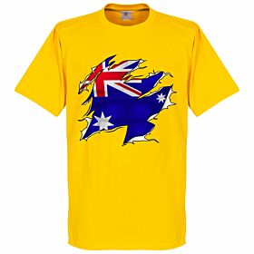 Australia Ripped Flag Tee - Yellow