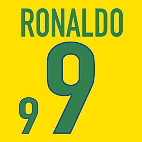 Ronaldo 9 - 1998 Brazil Home (Fan Style Print)
