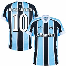2021 Gremio Home Shirt + Ronaldinho 10 (Fan Style)