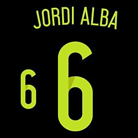 Jordi Alba 6 - Spain Away Official Name & Number 2014 / 2015