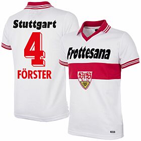 77-78 VFB Stuttgart Home Retro Shirt + Förster 4 (Retro Flock Printing)
