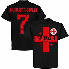Georgia Team Kvaratskhelia 7 T-shirt - Black