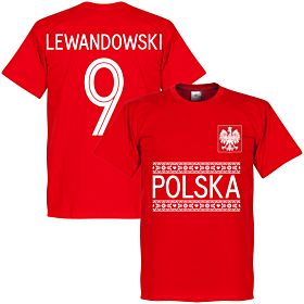 Poland Lewandowski 9 Team Tee - Red