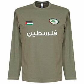 Palestine L/S Football Tee - Khaki