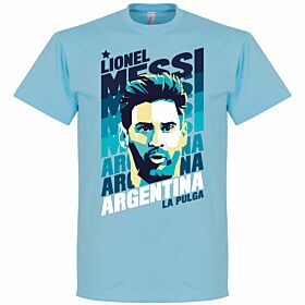 Messi Argentina Portrait Tee - Sky