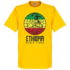 Ethiopia Black Lions Tee - Yellow