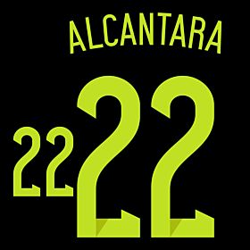 Alcantara 22 14-15 Spain Away Official Name & No. Set