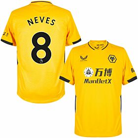 21-22 Wolves Home Shirt + Neves 8 (Premier League)