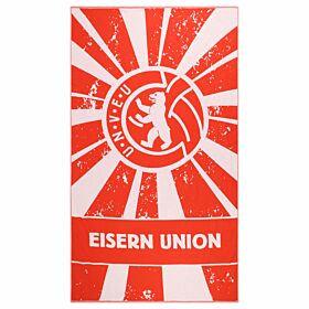 FC Union Berlin "Iron Union" Beach Towel - (100 x 180cm Approx) - Red/White