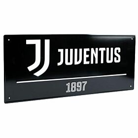 Juventus Street Sign - Black (40cm x 18cm)