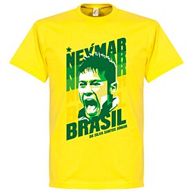 Neymar Portrait Brazil Tee - Yellow