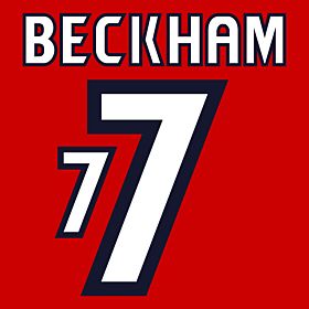 Beckham 7 - England Away 1998-1999 2-Layer Replica Flock Printing