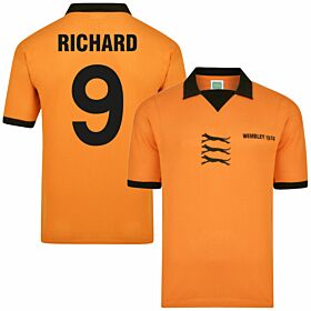 1974 Wolves Retro League Cup Final Shirt + Richard 9 (Retro Flock Printing)